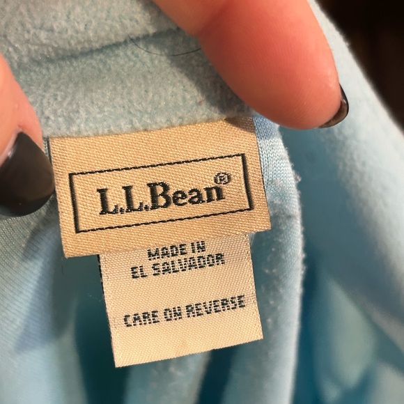 L.L. Bean Blue Fitted Quarter-Zip Sweatshirt - Picture 3 of 4